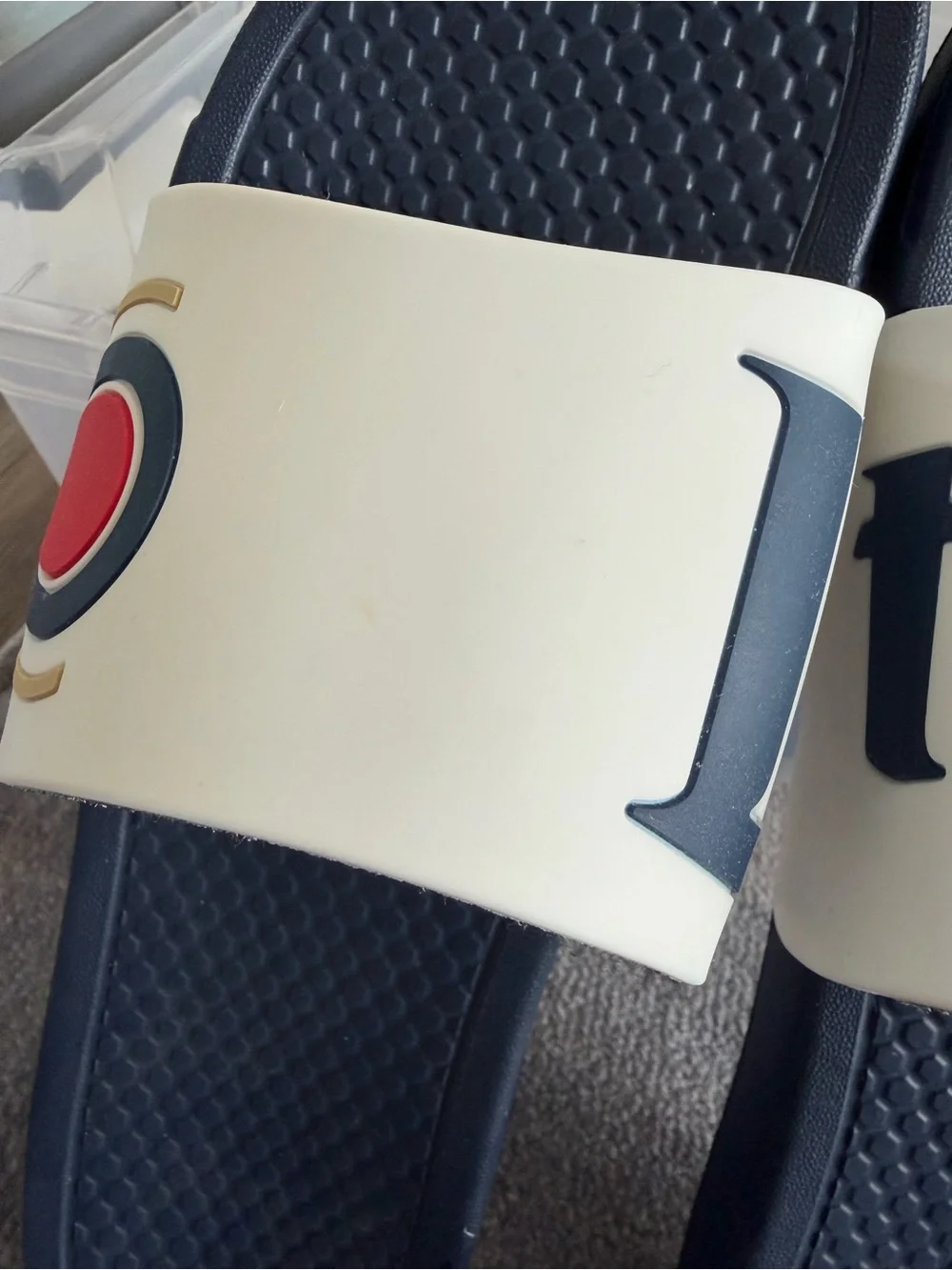 Men’s Miller Lite Logo Strap Navy Slide Sandals Soft Underside